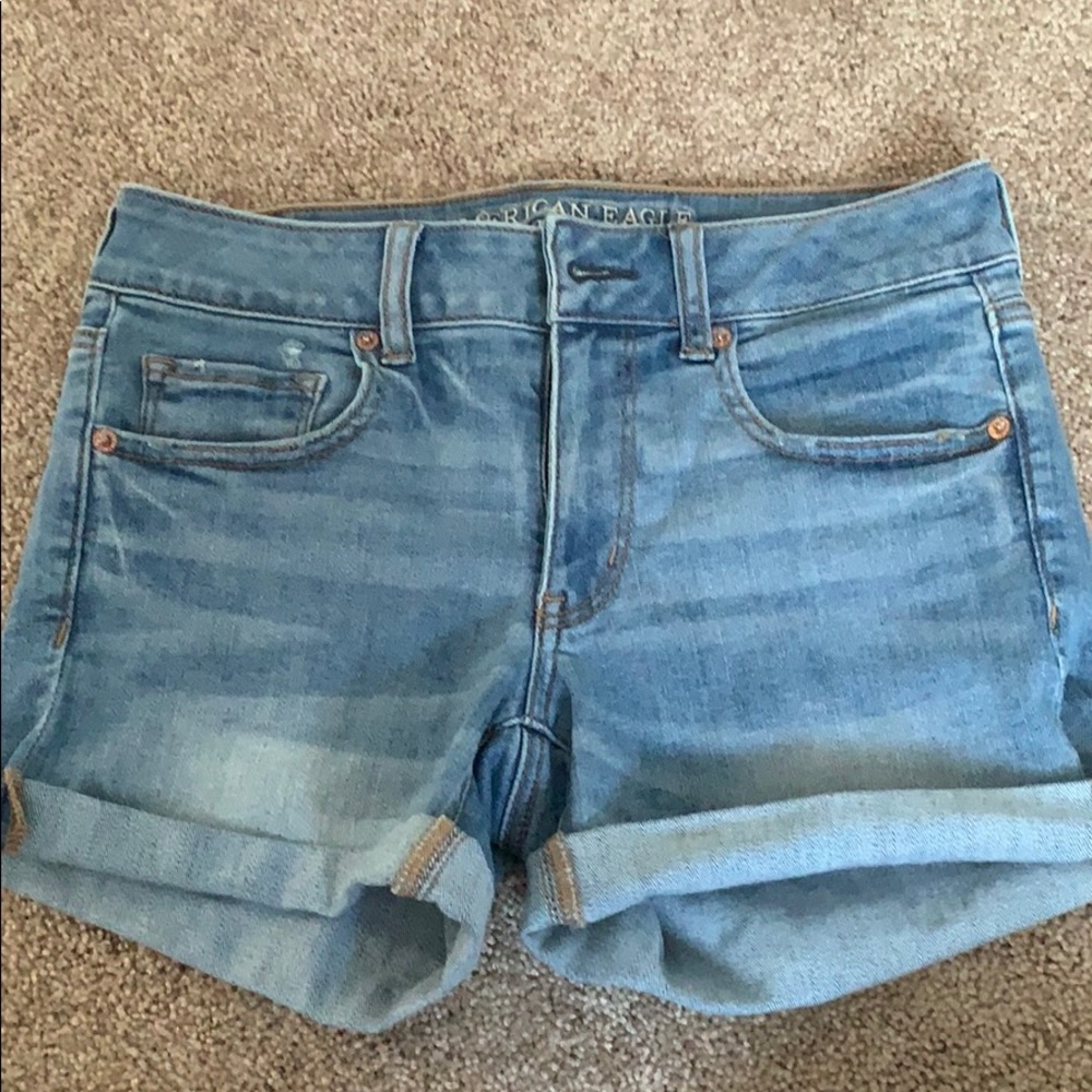 American eagle super super stretch denim shorts 6